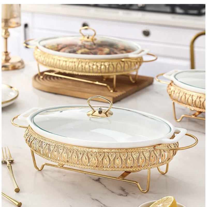 Gold serving clearance dishes